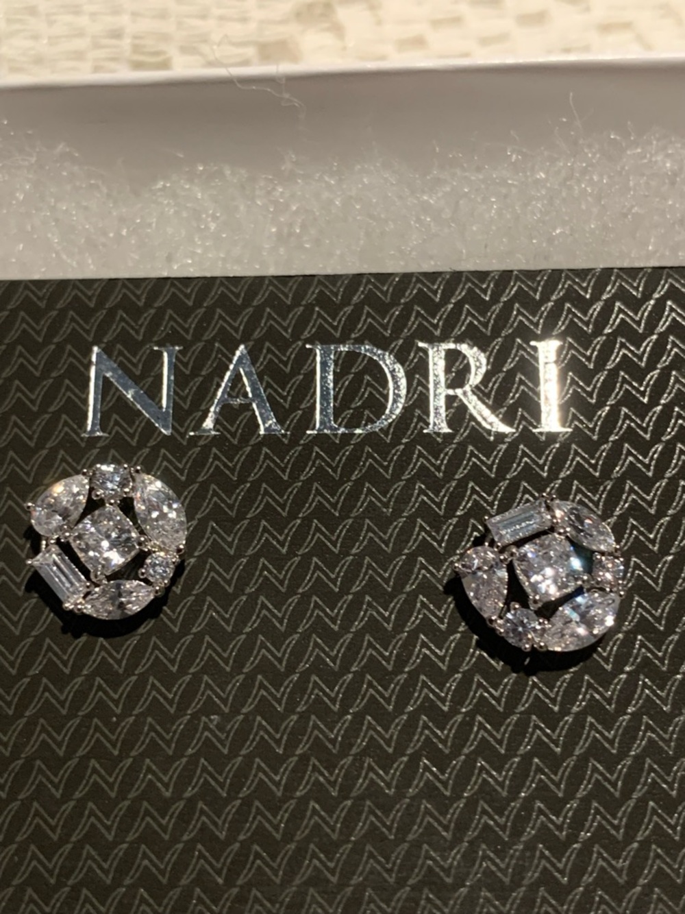 NADRI Round Crystal Stud Earrings